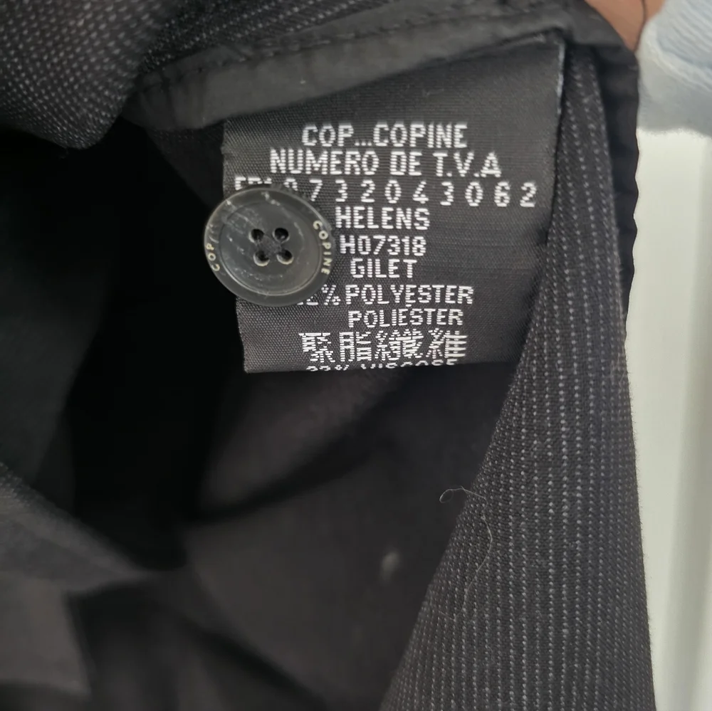 Womens Cop. Copine Vest Shirt Size 42  Futuristic Avant Garde Black, Gray Pinstr - Picture 3 of 12